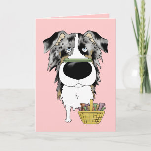Cartes Pour Fêtes Annuelles Blue Merle Aussie, Easter Bone Hunt, Anyone ?