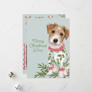 Cartes Pour Fêtes Annuelles Blue Puppy in Pajamas Flat