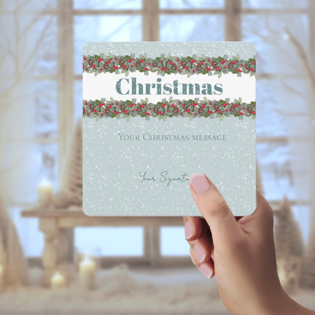 Cartes Pour Fêtes Annuelles Blue Spruce Window to Winter Holiday Card (Créateur téléchargé)