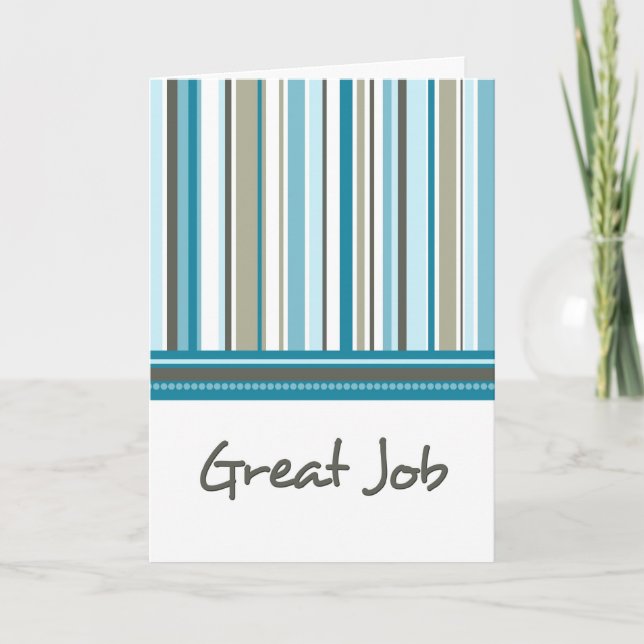 Cartes Pour Fêtes Annuelles Blue Stripes Administrative Professionals (Devant)