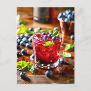 Cartes Pour Fêtes Annuelles Blueberry Mojito - Cocktail d'été