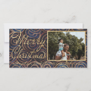 Cartes Pour Fêtes Annuelles Blues et Golds de Noël