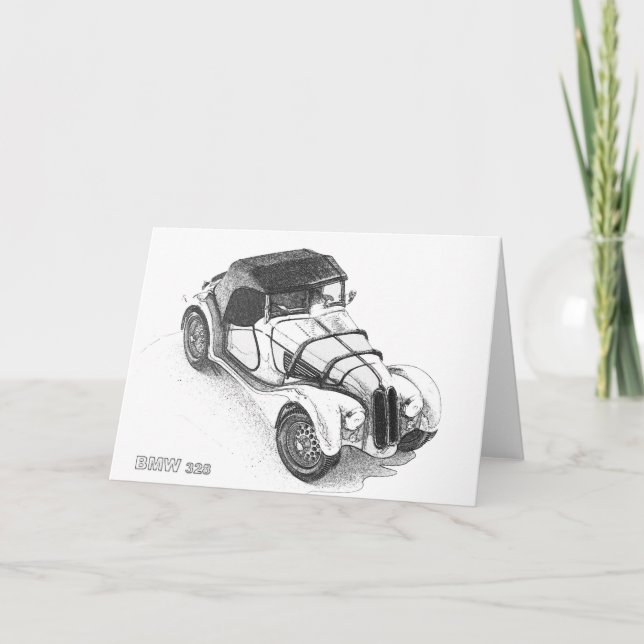 CARTES POUR FÊTES ANNUELLES BMW 328 (Devant)