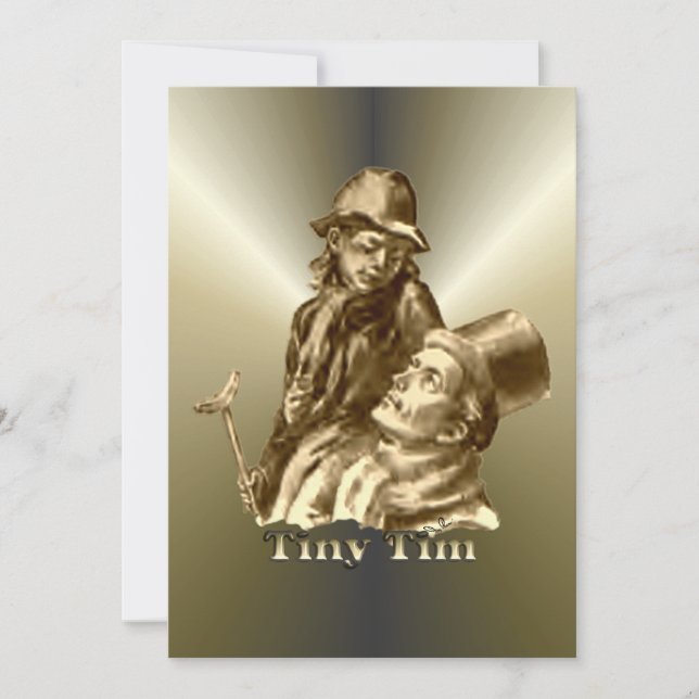 Cartes Pour Fêtes Annuelles Bob Cratchit et Tiny Tim Christmas Carol (Devant)