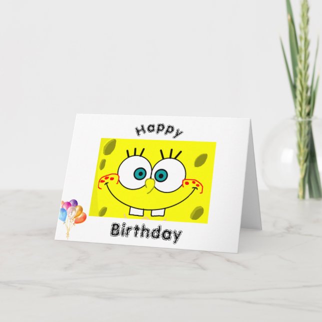 Cartes Pour Fêtes Annuelles Bob Esponja (Devant)