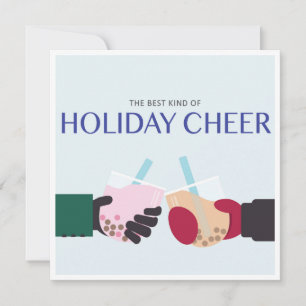 Cartes Pour Fêtes Annuelles Boba Tea Holiday hiver Cheval Nouvel An Bubble Tea