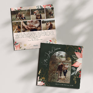 Cartes Pour Fêtes Annuelles Boho Arc Floral Holly Jolly Noël Sept Photo