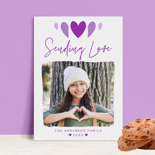 Cartes Pour Fêtes Annuelles Boho Envoie Amour Violet Photo Saint Valentin