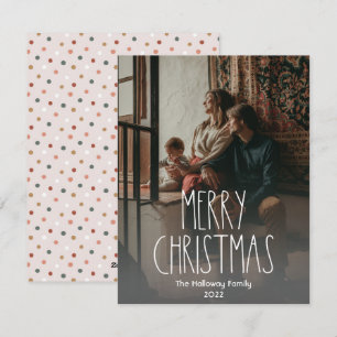 Cartes Pour Fêtes Annuelles Boho foncé Polka point Noël Pleine photo verticale