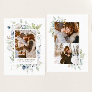 Cartes Pour Fêtes Annuelles Boho Hiver Aquarelle Verdure Foliage Photo