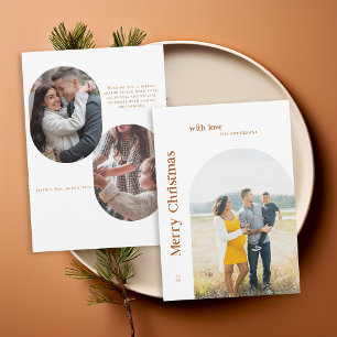 Cartes Pour Fêtes Annuelles Boho Minimaliste Vintage Photo Famille de Noël