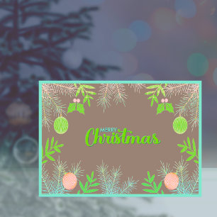 Cartes Pour Fêtes Annuelles Boho moderne Joyeux Noël botanique plat