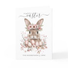 Boho Pâques Joli Lapin Blush Oeufs Floraux Plier