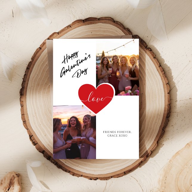 Cartes Pour Fêtes Annuelles Boho Photo Galantines Fille Amour Valentines (Créateur téléchargé)