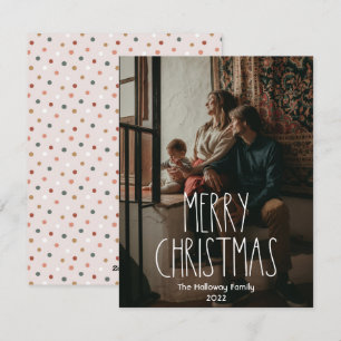 Cartes Pour Fêtes Annuelles Boho Polka Dot Christmas photo pleine verticale