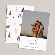 Boho Rainbow & Hearts Joie photo verticale Noël