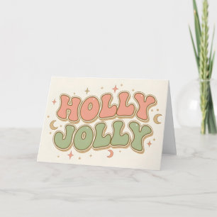Cartes Pour Fêtes Annuelles Boho Rétro Noël Holly Jolly