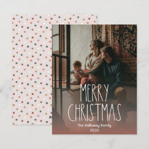 Cartes Pour Fêtes Annuelles Boho Rouge Polka Point Noël Pleine photo verticale