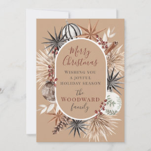 Cartes Pour Fêtes Annuelles Boho Rustique Noël aquarelle