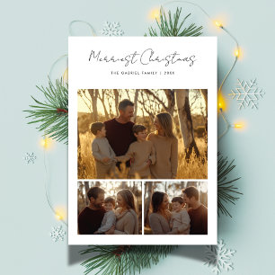 Cartes Pour Fêtes Annuelles Boho Rustique Script Merriest Christmas Family Pho