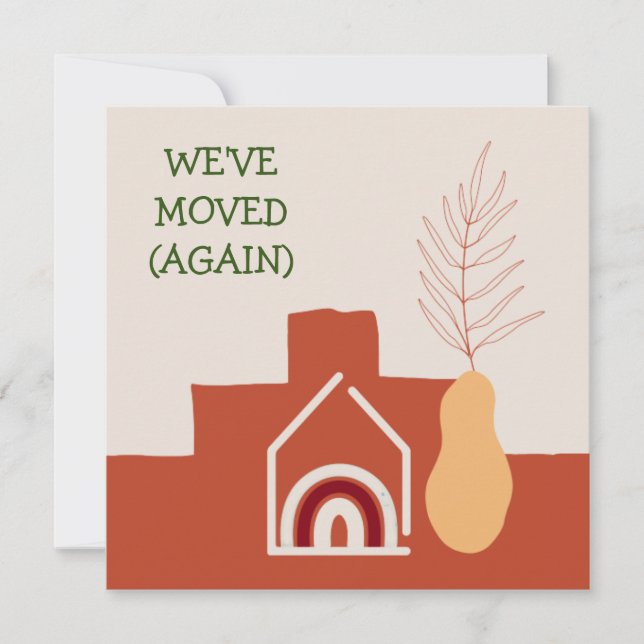 Cartes Pour Fêtes Annuelles Boho Terracotta Nous avons déménagé une nouvelle a (Devant)