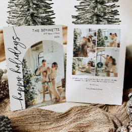 Cartes Pour Fêtes Annuelles Boho Typographie Happy Holidays Arch Photo