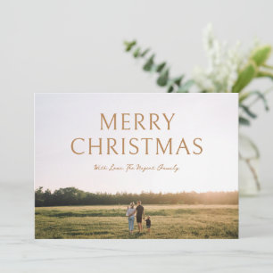 Cartes Pour Fêtes Annuelles Boho Typographie neutre Photo Noël élégant