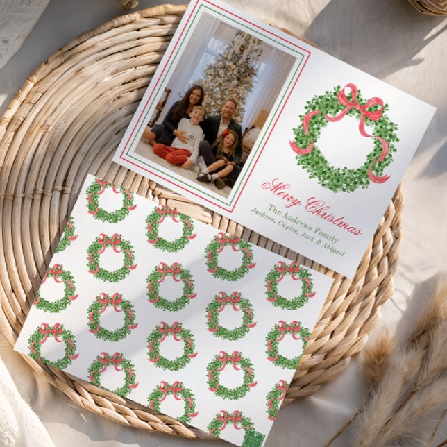Cartes Pour Fêtes Annuelles Bois de Noël en Bois rouge - photo (Créateur téléchargé)