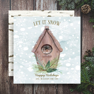 Cartes Pour Fêtes Annuelles Bois d'hiver rustique   Laisser Enneiger