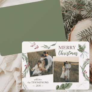 Cartes Pour Fêtes Annuelles Bois Enchanted Forest Watercolor Noël