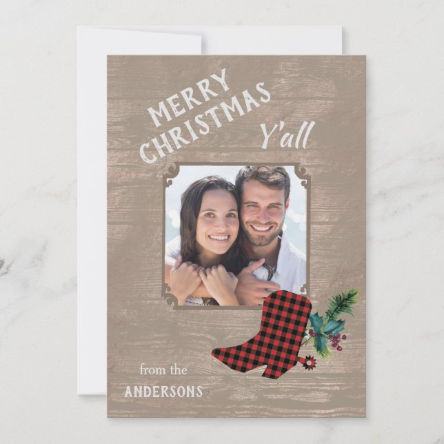 Cartes Pour Fêtes Annuelles Bois et démarrage Thème occidental Noël (Devant)