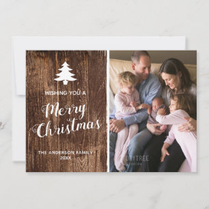 Cartes Pour Fêtes Annuelles Bois rustique   Joyeux Noël photo verticale
