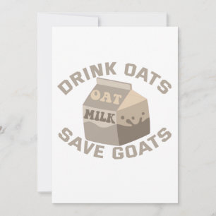 Cartes Pour Fêtes Annuelles Boisson Save Goats Vegan Milkshake Activist