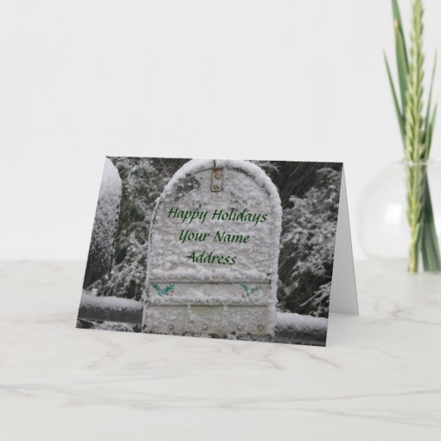 Cartes Pour Fêtes Annuelles Boîte aux lettres neige (Devant)