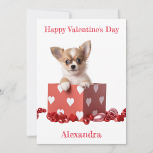 Cartes Pour Fêtes Annuelles Boîte de Coeur Chihuahua Chiot Personnalisée Valen