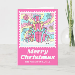Cartes Pour Fêtes Annuelles Boîtes cadeaux rose vif Timbre de Noël