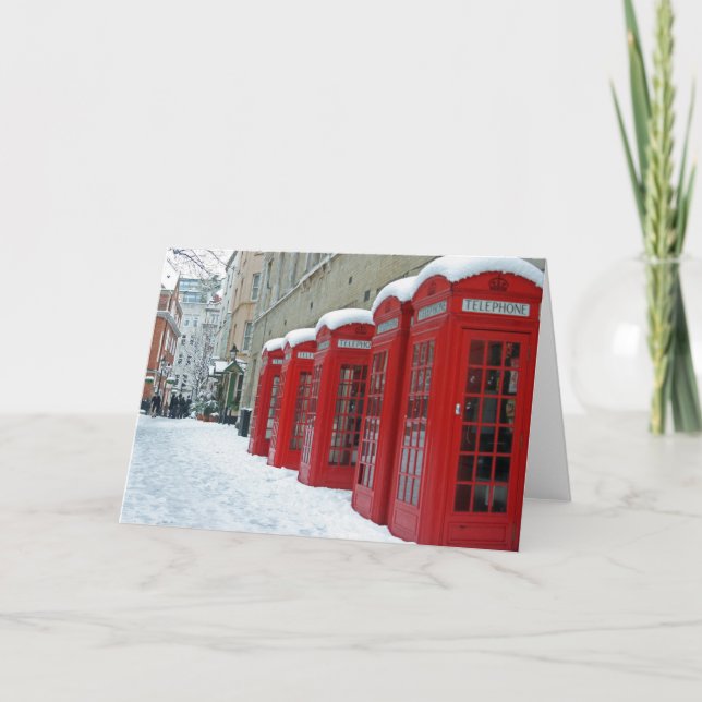 Cartes Pour Fêtes Annuelles Boîtes téléphoniques rouges (Devant)