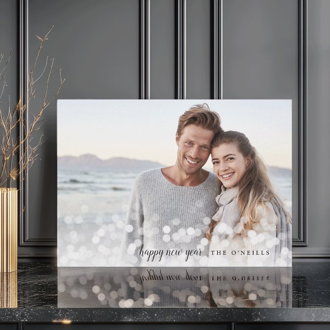 Cartes Pour Fêtes Annuelles Bokeh Flare | Bonne année photo (Créateur téléchargé)