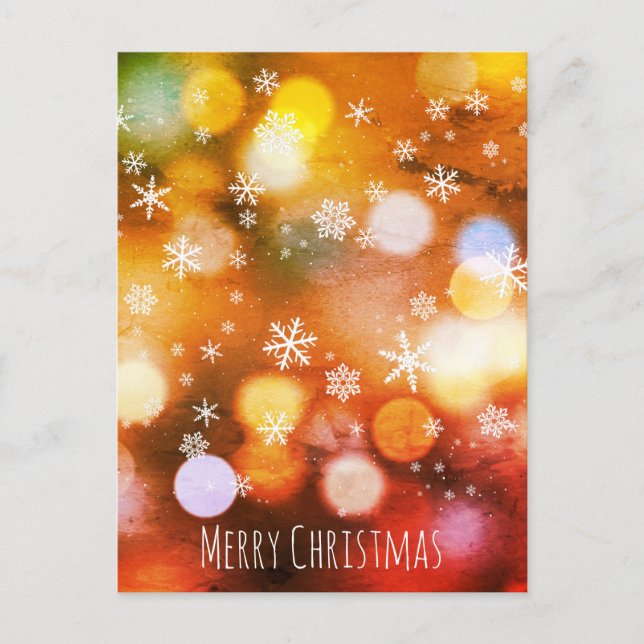 Cartes Pour Fêtes Annuelles Bokeh Vivid Lights Snowflakes - Noël moderne (Devant)