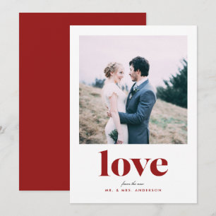 Cartes Pour Fêtes Annuelles Bold Love photo nouvellement mariée Valentine's Da