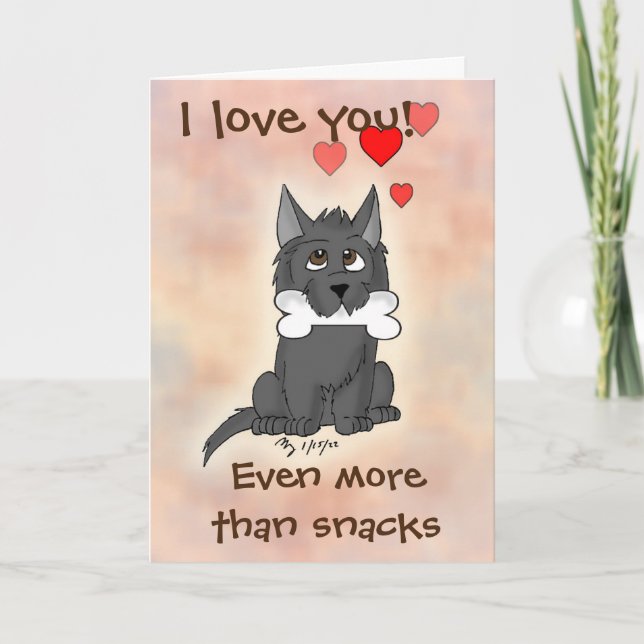 Cartes Pour Fêtes Annuelles Bon Snack Cairn Terrier Dog Valentine's Day Card (Devant)
