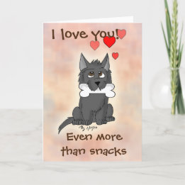Cartes Pour Fêtes Annuelles Bon Snack Cairn Terrier Dog Valentine's Day Card