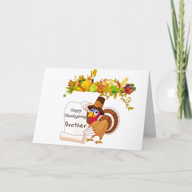 CARTES POUR FÊTES ANNUELLES BON THANKSGIVING À MON ***FRÈRE*** (Devant)