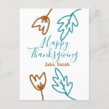 Bon thanksgiving bleu brun feuilles de chute fleur