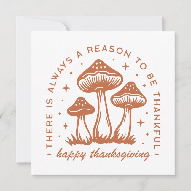 Cartes Pour Fêtes Annuelles Bon thanksgiving champignon blanc terre cuite (Devant)
