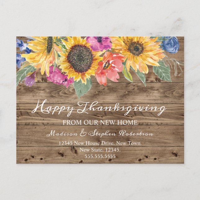 Cartes Pour Fêtes Annuelles Bon thanksgiving | Changement d'adresse (Devant)