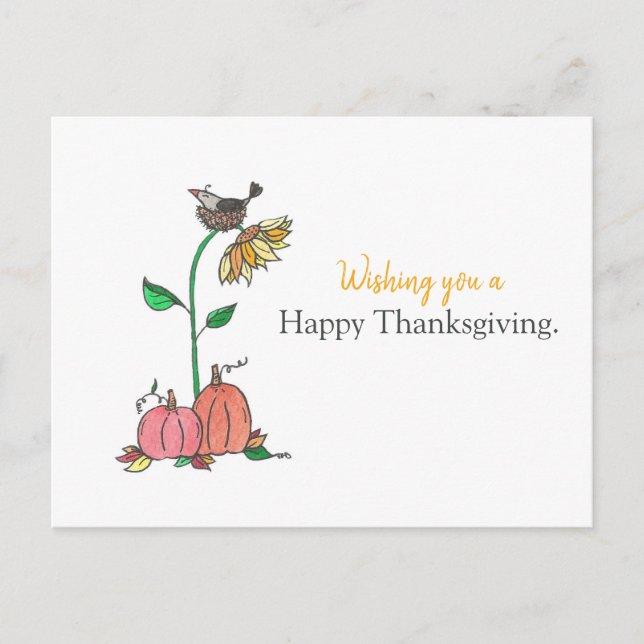 Cartes Pour Fêtes Annuelles Bon thanksgiving Crow (Devant)