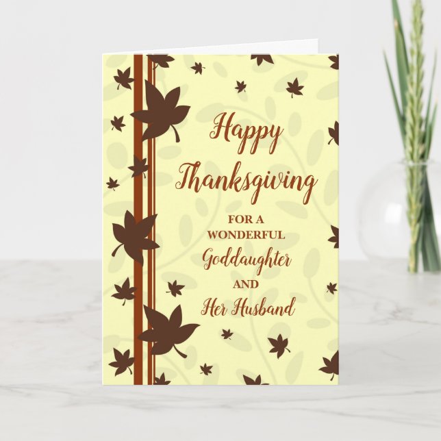 Cartes Pour Fêtes Annuelles Bon thanksgiving d'automne Godgirl & Son Mari (Devant)