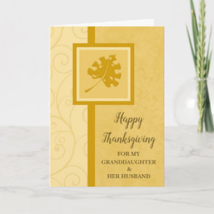 Cartes Pour Fêtes Annuelles Bon thanksgiving d'automne, petite-fille et mari