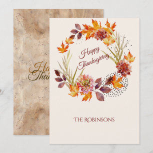 Cartes Pour Fêtes Annuelles Bon thanksgiving de germe de fleurs de automne rus